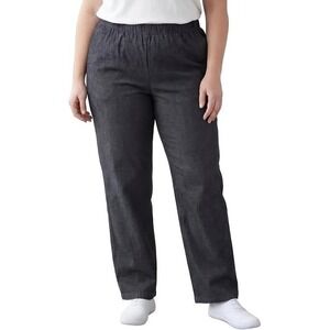 Turtle Bay NY Women's Pull On Relaxed Fit Stretch Jeans - Denim Black - Small